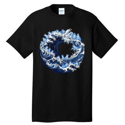 Cute Wave Of Blue Cats For Kamala Tall T-Shirt