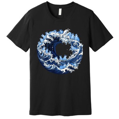 Cute Wave Of Blue Cats For Kamala Premium T-Shirt