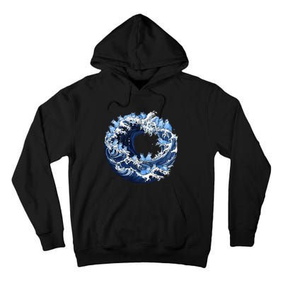 Cute Wave Of Blue Cats For Kamala Tall Hoodie