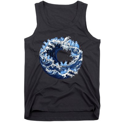 Cute Wave Of Blue Cats For Kamala Tank Top