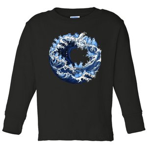 Cute Wave Of Blue Cats For Kamala Toddler Long Sleeve Shirt