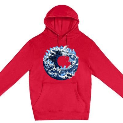 Cute Wave Of Blue Cats For Kamala Premium Pullover Hoodie