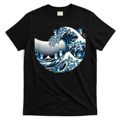 Cute Wave Of Blue Cats For Kamala Funny T-Shirt