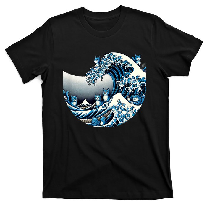 Cute Wave Of Blue Cats For Kamala Funny T-Shirt