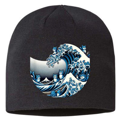 Cute Wave Of Blue Cats For Kamala Funny Sustainable Beanie