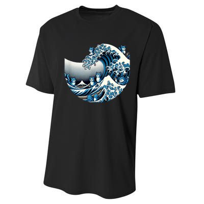 Cute Wave Of Blue Cats For Kamala Funny Performance Sprint T-Shirt