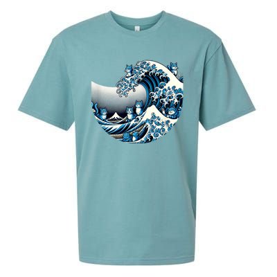 Cute Wave Of Blue Cats For Kamala Funny Sueded Cloud Jersey T-Shirt