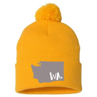 Cute Washington Outline Gift From Wa Pom Pom 12in Knit Beanie