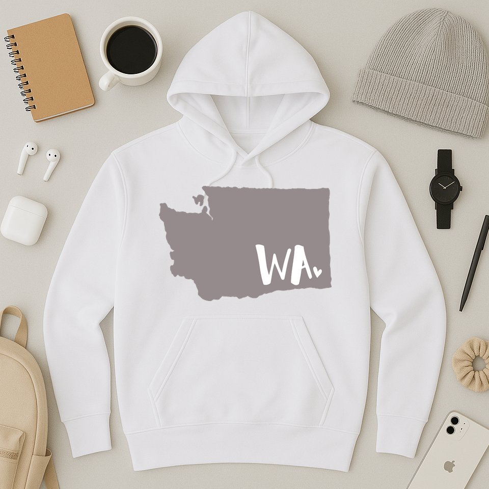 Cute Washington Outline Gift From Wa Hoodie