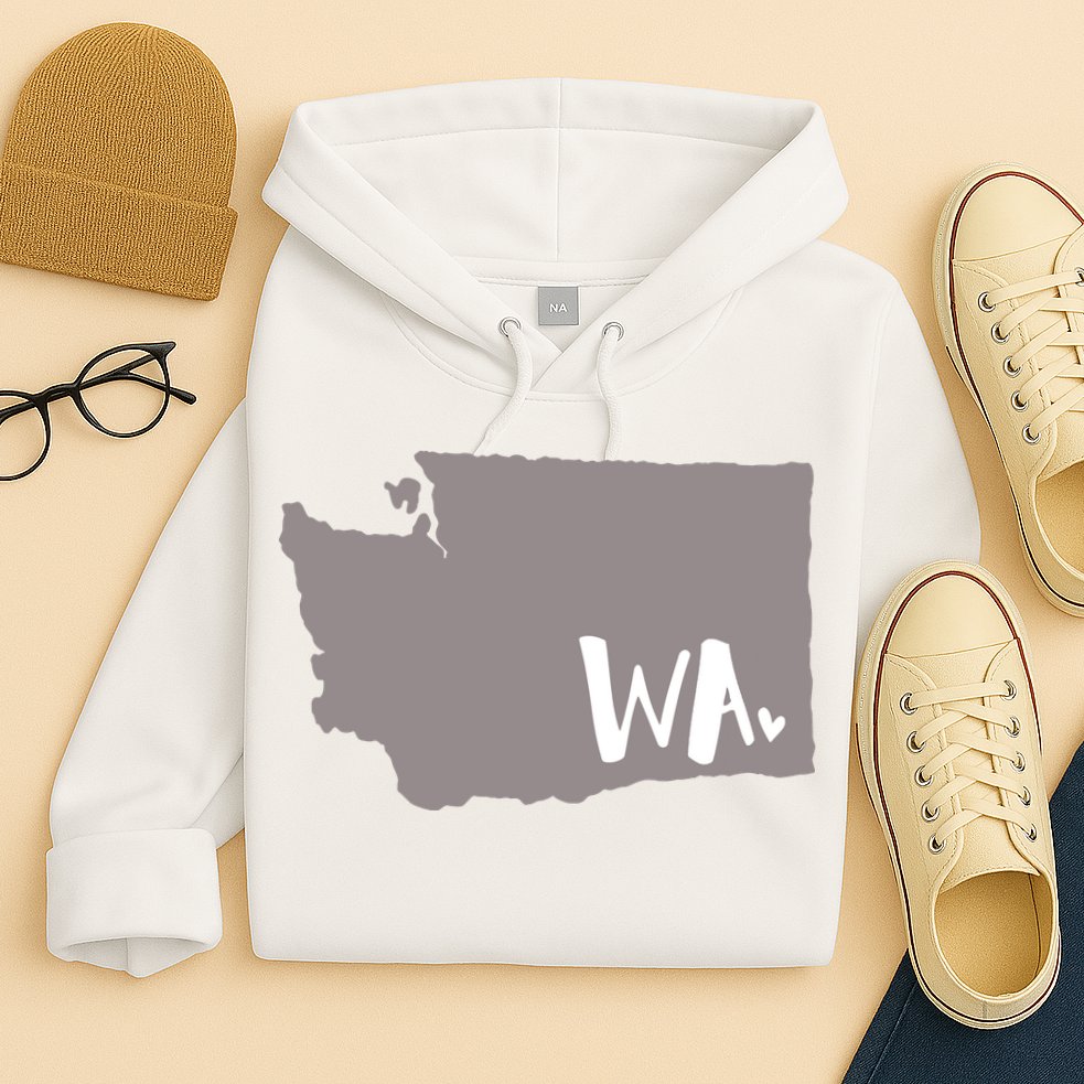 Cute Washington Outline Gift From Wa Hoodie