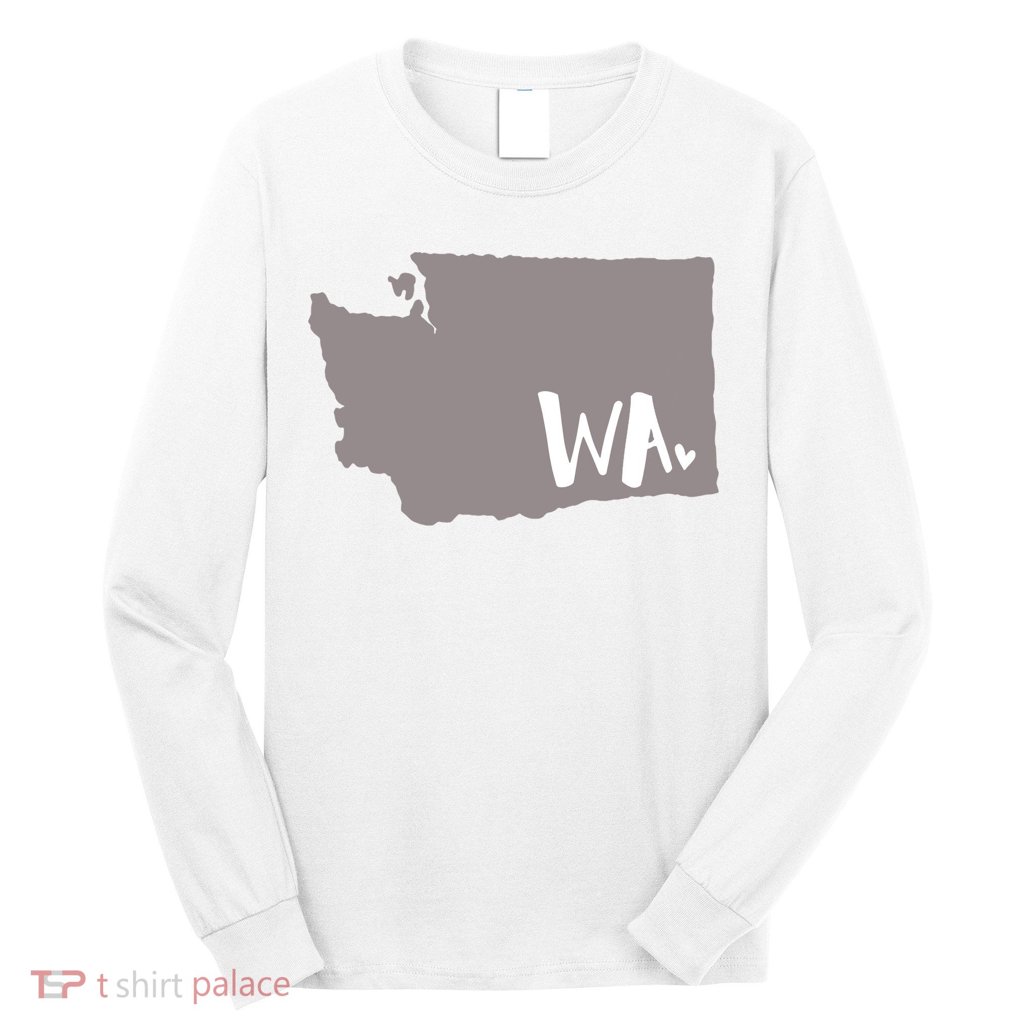 Cute Washington Outline Gift From Wa Long Sleeve Shirt
