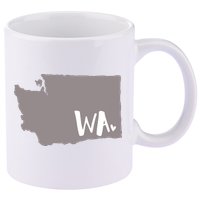 Cute Washington Outline Gift From Wa 11oz C Handle Ceramic Mug