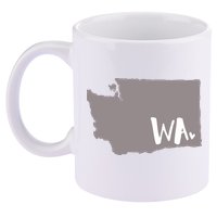 Cute Washington Outline Gift From Wa 11oz C Handle Ceramic Mug