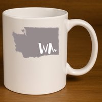 Cute Washington Outline Gift From Wa 11oz C Handle Ceramic Mug