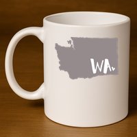 Cute Washington Outline Gift From Wa 11oz C Handle Ceramic Mug