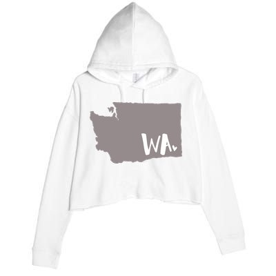 Cute Washington Outline Gift From Wa Crop Fleece Hoodie