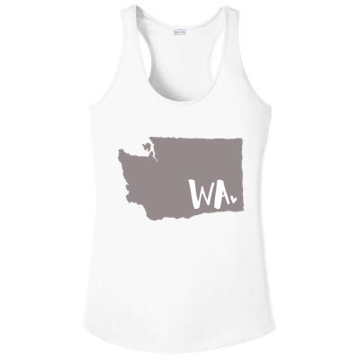 Cute Washington Outline Gift From Wa Ladies PosiCharge Competitor Racerback Tank
