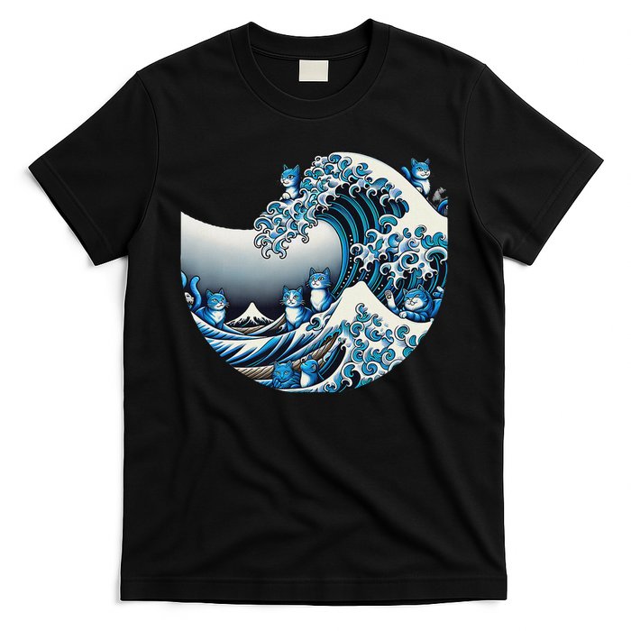 Cute Wave Of Blue Cats For Kamala Funny T-Shirt