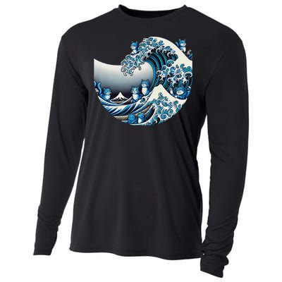 Cute Wave Of Blue Cats For Kamala Funny Cooling Performance Long Sleeve Crew