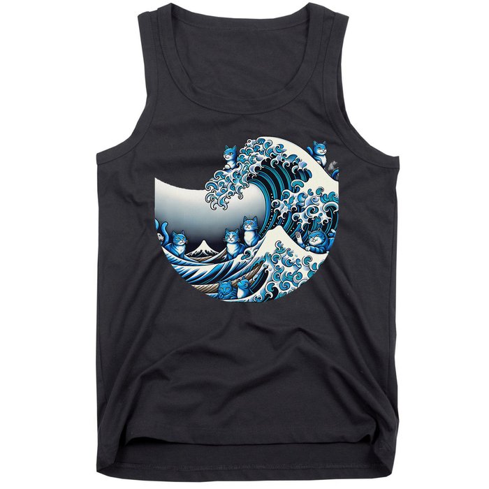 Cute Wave Of Blue Cats For Kamala Funny Tank Top