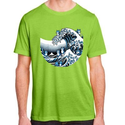 Cute Wave Of Blue Cats Blue Cats Wave Adult ChromaSoft Performance T-Shirt