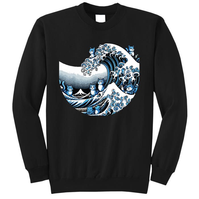 Cute Wave Of Blue Cats Blue Cats Wave Sweatshirt