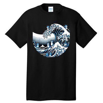 Cute Wave Of Blue Cats Blue Cats Wave Tall T-Shirt