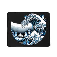 Cute Wave Of Blue Cats Blue Cats Wave Mousepad