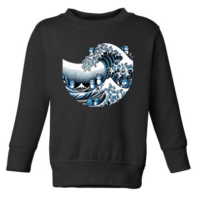 Cute Wave Of Blue Cats Blue Cats Wave Toddler Sweatshirt