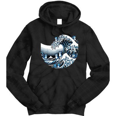 Cute Wave Of Blue Cats Blue Cats Wave Tie Dye Hoodie