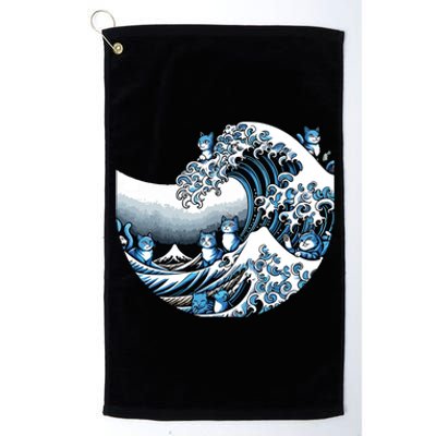 Cute Wave Of Blue Cats Blue Cats Wave Platinum Collection Golf Towel