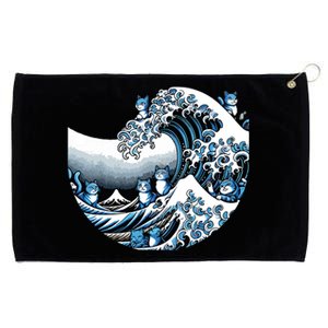 Cute Wave Of Blue Cats Blue Cats Wave Grommeted Golf Towel