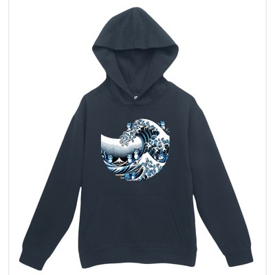 Cute Wave Of Blue Cats Blue Cats Wave Urban Pullover Hoodie