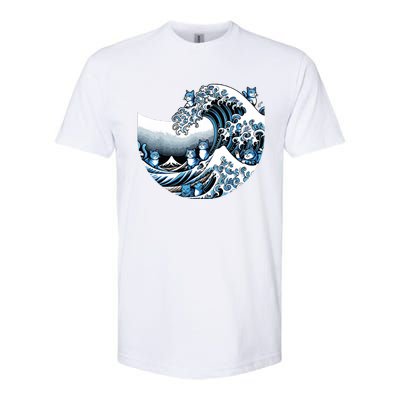 Cute Wave Of Blue Cats Blue Cats Wave Softstyle CVC T-Shirt