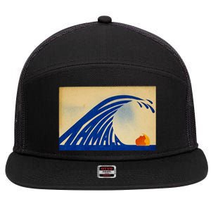 Cute Wave Of Blue Wave Kamala For Kamala Funny Trump 7 Panel Mesh Trucker Snapback Hat