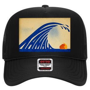 Cute Wave Of Blue Wave Kamala For Kamala Funny Trump High Crown Mesh Back Trucker Hat