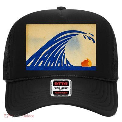 Cute Wave Of Blue Wave Kamala For Kamala Funny Trump High Crown Mesh Back Trucker Hat