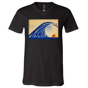 Cute Wave Of Blue Wave Kamala For Kamala Funny Trump V-Neck T-Shirt