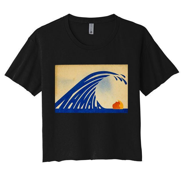 Cute Wave Of Blue Wave Kamala For Kamala Funny Trump Crop Top