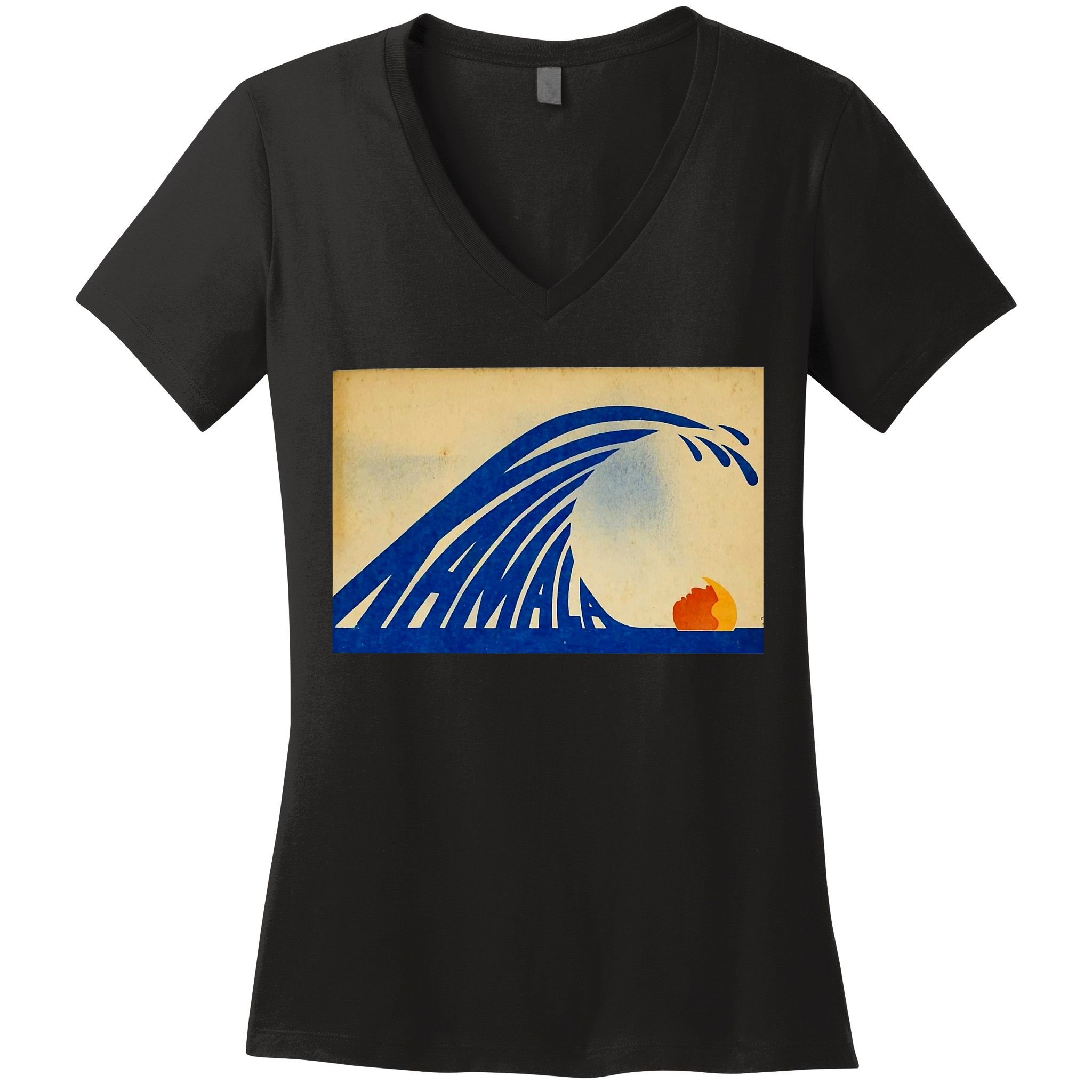 Cute Wave Of Blue Wave Kamala For Kamala Funny Trump Women's V-Neck T-Shirt