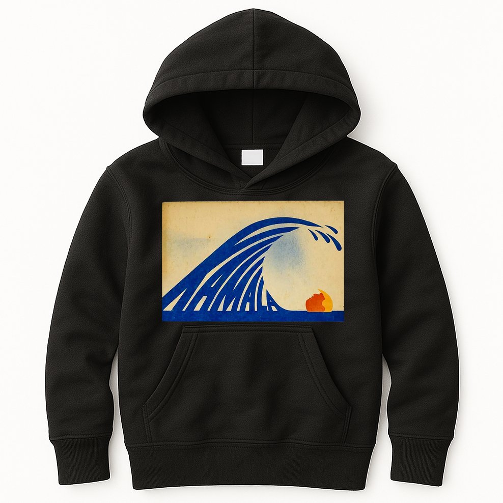 Cute Wave Of Blue Wave Kamala For Kamala Funny Trump Kids Hoodie