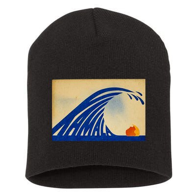 Cute Wave Of Blue Wave Kamala For Kamala Funny Trump Short Acrylic Beanie