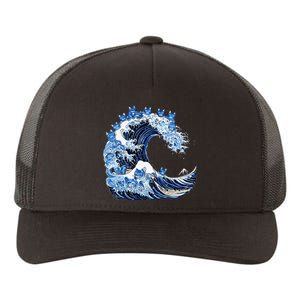 Cute Wave Of Blue Cats For Kamala Yupoong Adult 5-Panel Trucker Hat