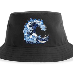 Cute Wave Of Blue Cats For Kamala Sustainable Bucket Hat