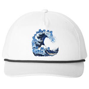 Cute Wave Of Blue Cats For Kamala Snapback Five-Panel Rope Hat