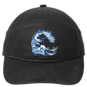 Cute Wave Of Blue Cats For Kamala 7-Panel Snapback Hat