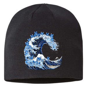 Cute Wave Of Blue Cats For Kamala Sustainable Beanie