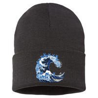 Cute Wave Of Blue Cats For Kamala Sustainable Knit Beanie