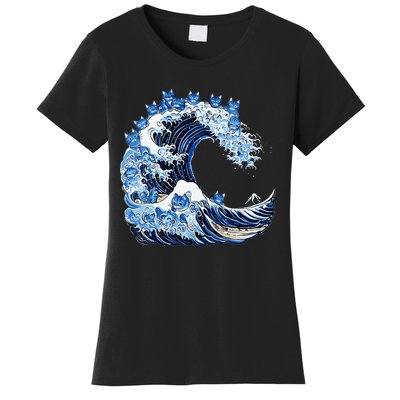 Cute Wave Of Blue Cats For Kamala Women's T-Shirt