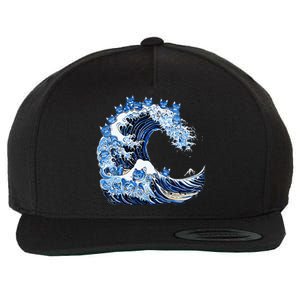 Cute Wave Of Blue Cats For Kamala Wool Snapback Cap